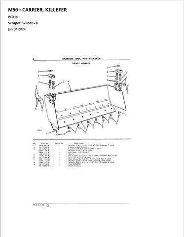 John Deere M50-Killefer Carrier Parts Catalogue Manual (PC214) - PDF File Download