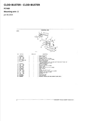 John Deere Clod-Buster Parts Catalogue Manual (PC1460) - PDF File Download