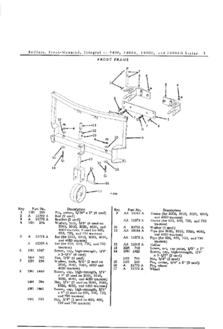 John Deere F400, F400A, F400H, and F400AH Series Integral Front-Mounted Bedders Parts Catalogue Manual (PC693) - PDF File Download