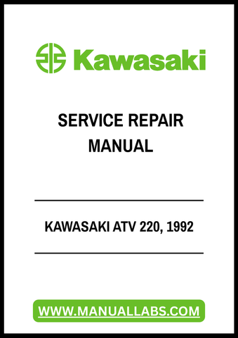 Unlock the full potential of your 1992 Kawasaki ATV 220 with our comprehensive Service Repair Manual in PDF format. This essential guide is designed to provide you with detailed instructions, diagrams, and troubleshooting tips to keep your ATV running smoothly and efficiently. Whether you're a seasoned mechanic or a DIY enthusiast, this manual is your go-to resource for maintenance and repairs.