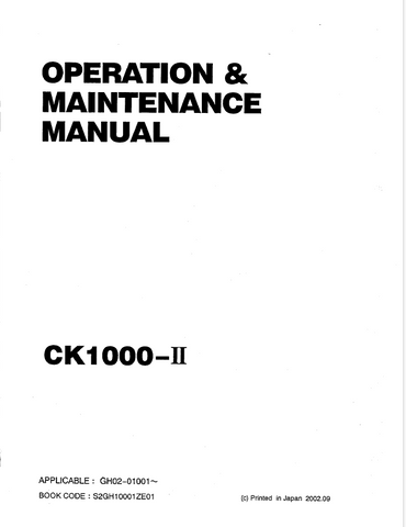 Get your KOBELCO Crane CK1000 II Operator Manual in PDF. Ensure safe operation with our comprehensive guide available for easy download.
