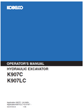 Discover the comprehensive operator manual for KOBELCO Hydraulic Excavator K907C and K907LC. Enhance your operational efficiency with expert guidance.