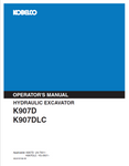 Uncover the KOBELCO Hydraulic Excavator K907D and K907DLC Operator Manual. Ensure peak performance with expert guidance on operation and maintenance.