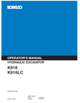 Discover the KOBELCO Hydraulic Excavator K916 and K916LC Operator Manual. Access essential guidelines for efficient operation and maintenance of your equipment.