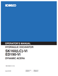Explore the comprehensive operator manual for the KOBELCO SK160(LC)-VIED190-VI Dynamic Acera. Enhance your excavator operation with expert insights and instructions.