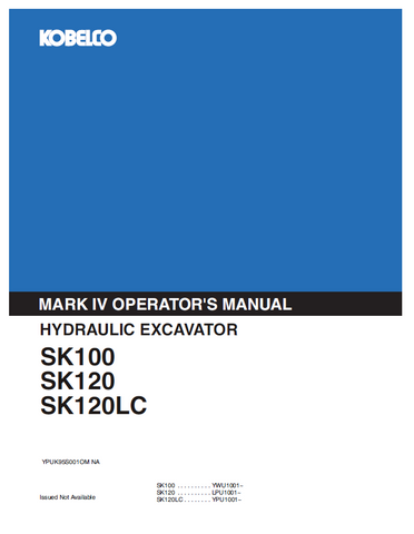 Discover the KOBELCO Hydraulic Excavator YPUK95S001O Operator Manual. Access essential guidelines and tips for optimal operation and maintenance.