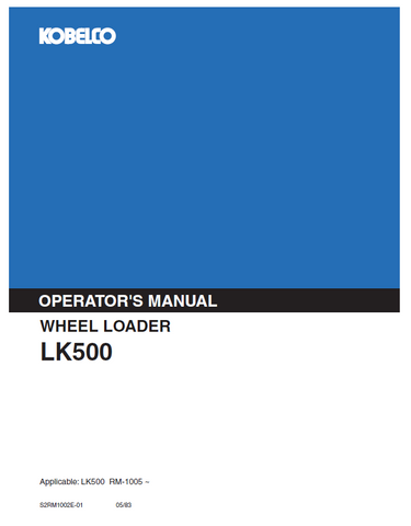 Access the KOBELCO Wheel Loader LK500 (II) Operator Manual for detailed operational guidance. Ensure efficient use and maintenance of your wheel loader today.
