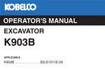KOBELCO EXCAVATOR K903B OPERATOR MANUAL