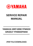 YAMAHA 1997-1998 YFM600 GRIZZLY YFM660FWAK SERVICE REPAIR MANUAL - PDF FILE