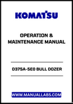 Enhance your operational efficiency with the KOMATSU D375A-5E0 Bull Dozer Operation & Maintenance Manual (TEN00274-02).