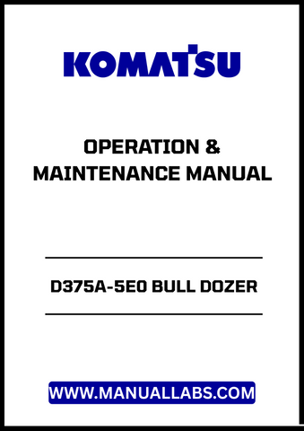 nlock the full potential of your KOMATSU D375A-5E0 Bull Dozer with the comprehensive Operation & Maintenance Manual (TEN00305-02).