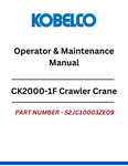 Kobelco CK2000-1F Crawler Crane Operator Manual