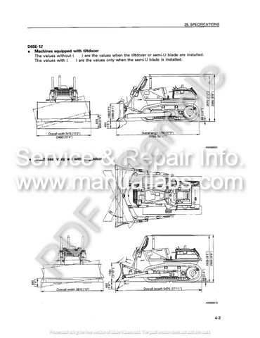Komatsu D65E-6 Crawler Dozer Operation & Maintenance Manual SN 20295-UP - PDF File Download