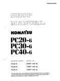 Komatsu PC20-6, PC30-6, PC40-6 Hydraulic Excavator Shop Repair Manual - PDF File Download