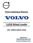 L120E VOLVO WHEEL LOADER PARTS CATALOGUE MANUAL S/N 19804, 66001, 71401 - PDF FILE DOWNLOAD