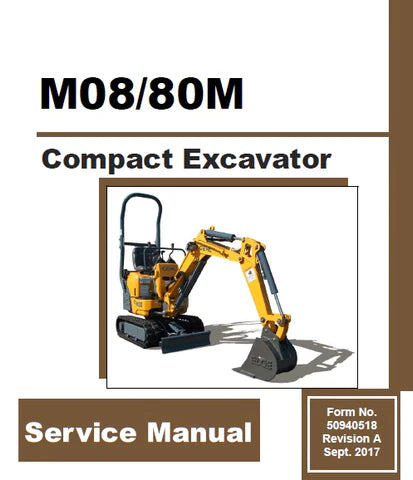 M08, 80M - Gehl Compact Excavators Service Repair Manual PDF Download
