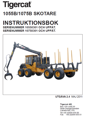 TIGERCAT 1055B FORWARDER USER MANUAL