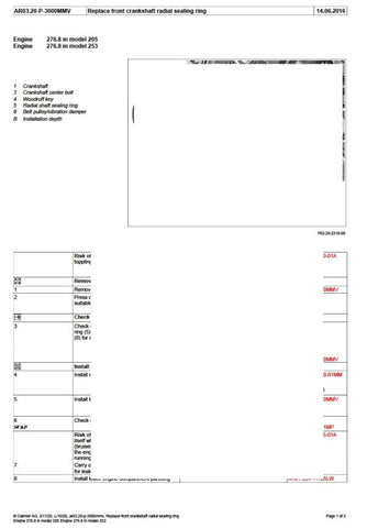 Unlock the full potential of your Mercedes-Benz with the comprehensive M276 Engine Service Manual, covering models up to 2020. This expertly crafted PDF file is your go-to resource for detailed maintenance procedures, troubleshooting tips, and specifications, ensuring your engine runs smoothly and efficiently. Whether you're a seasoned mechanic or a dedicated DIY enthusiast, this manual empowers you to perform repairs with confidence, saving you time and money while keeping your vehicle in peak condition. 