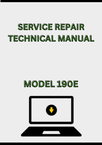 MODEL 190E EXCAVATOR SERVICE REPAIR TECHNICAL MANUAL - PDF