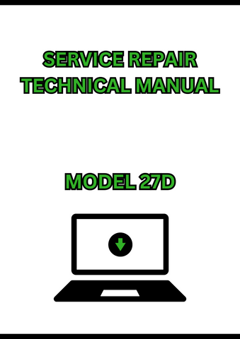 MODEL 27D COMPACT EXCAVATOR SERVICE REPAIR TECHNICAL MANUAL - PDF