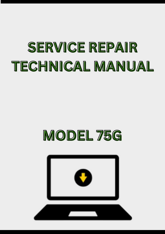 MODEL 75G COMPACT EXCAVATOR SERVICE REPAIR TECHNICAL MANUAL - PDF