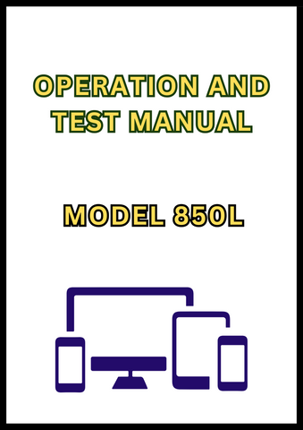 MODEL 850L CRAWLER DOZER OPERATION AND TEST MANUAL - PDF