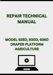 MODEL 925D, 930D, 936D DRAPER PLATFORM REPAIR TECHNICAL MANUAL - PDF