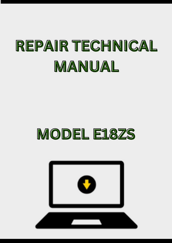 MODEL E18ZS EXCAVATOR REPAIR TECHNICAL MANUAL - PDF