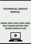 MODEL R160, R200, R240, R280, R310 FORAGE ROTARY DISK MOWER TECHNNICAL SERVICE MANUAL - PDF