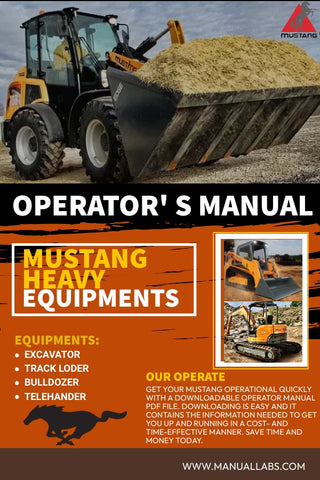 Mustang ME2803ZT Excavator Operator Manual 918278B - PDF File Download 