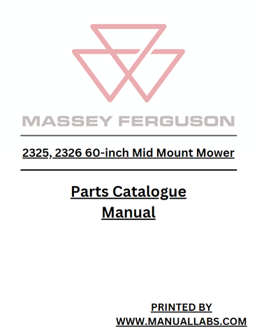 Massey Ferguson 2325, 2326 60-inch Mid Mount Mower Parts Catalog Manual - PDF File