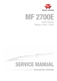 Massey Ferguson 2705E, 2706E Tractors (MF2700E Series) Workshop Service Repair Manual - PDF File Download