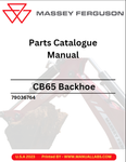 Massey Ferguson CB65 Backhoe Parts Catalogue Manual 79036764 - PDF File Download