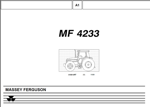 Massey Ferguson MF 4233 Tractor Parts Catalogue Manual (819914) - PDF File Download