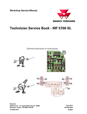 Massey Ferguson MF 5710SL, 5711SL, 5712SL, 5713SL Tractor Technician Service Book - PDF File