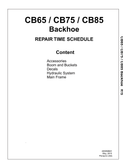 Massey Ferguson MF CB65, CB75, CB85 Backhoe Repair Time Schedule Manual - PDF File Download