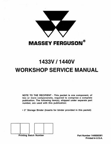 Massey Ferguson 1433V, 1440V Tractor Service Repair Manual - PDF File