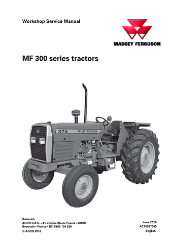 Massey Ferguson 345, 350, 355, 360, 375, 385 Tractor Workshop Service Repair Manual