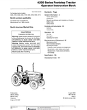 Massey Ferguson 4225, 4233, 4235, 4245, 4255, 4263, 4270 (4200 Series) Tractor Operator Instruction Manual 1857100M4