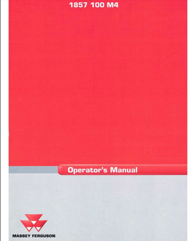 Massey Ferguson 4225, 4233, 4235, 4245, 4255, 4263, 4270 (4200 Series) Tractor Operator Instruction Manual 1857100M4