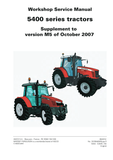 Massey Ferguson 5425, 5435, 5445, 5455, 5460, 5465, 5470, 5475, 5480 (5400 Series) Tractor Workshop Service Manual