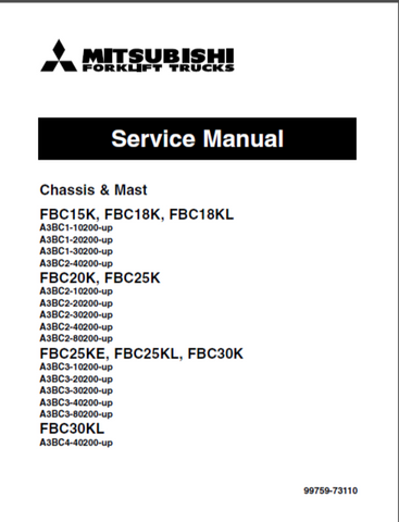 Mitsubishi FBC15K, FBC18K, FBC18KL, FBC20K, FBC25K, FBC25KE, FBC25KL, FBC30K, FBC30KL Service Repair Manual - PDF File Download
