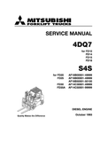 Mitsubishi FD15, FD18, FD20, FD25, FD30, FD35A Forklift Truck Repair Manual