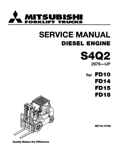 Mitsubishi FD15, FD18, FD20, FD25, FD30, FD35A Forklift Truck Service Repair Manual