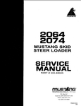 This must-have service repair manual provides comprehensive information for the Mustang 2064 and 2074 Skid Steer Loaders. Easily access the essential service information you need to diagnose and solve complex mechanical and electrical issues. A must-have for all technicians and owners.