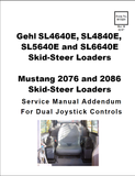 Mustang 2076, 2086 Skid Steer Loader Service Manual Addendum For Dual Joystick Controls 917231 - PDF File Download