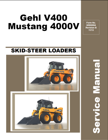 Mustang 4000V, V400 Skid Steer Loader Service Repair Manual 50950064 