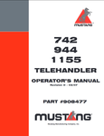 Mustang 742L, 742H, 944L, 944H, 1155L, 1155H Telehandler Operator Manual (908477D) - PDF File Download
