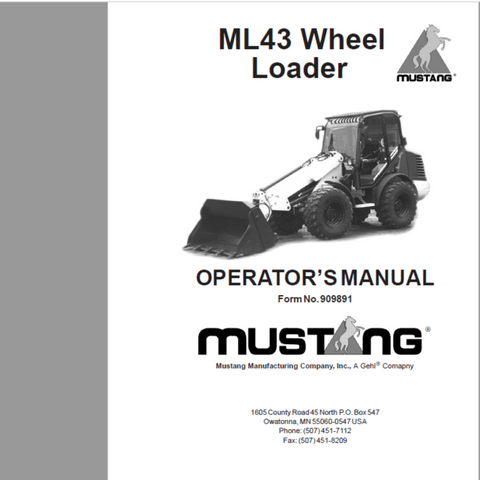 Mustang ML43 Wheel Steer Operator Manual 909891A