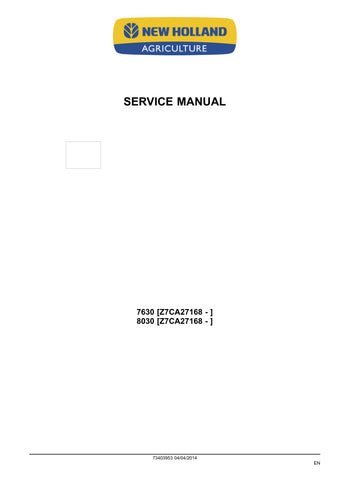 Unlock the full potential of your New Holland 7630 and 8030 tractors with the comprehensive Service Manual (73403953) in PDF format. This essential guide provides detailed insights into maintenance, troubleshooting, and repair procedures, ensuring your equipment operates at peak performance.